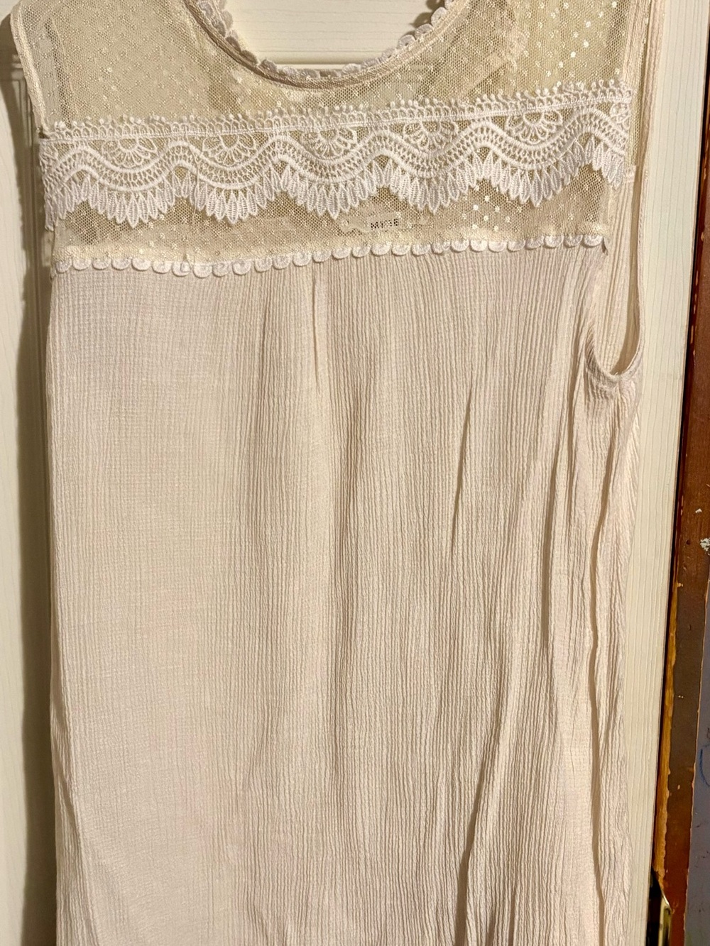 Women's Lace Yoke Shirt - Cream